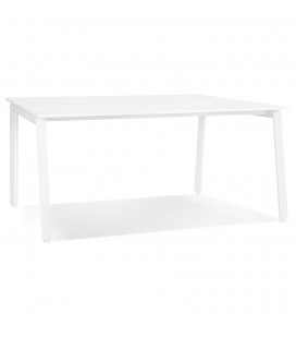 Table de réunion ou bureau bench AMADEUS SQUARE blanc 140x140 cm