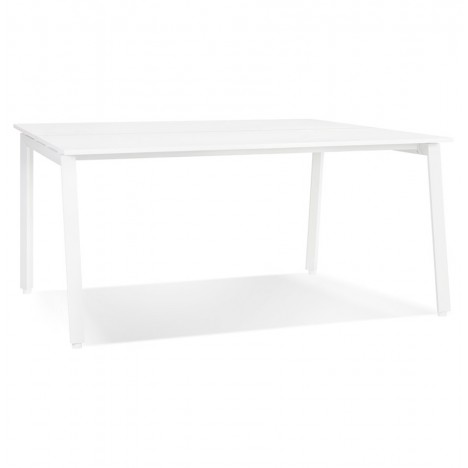 Table de réunion ou bureau bench AMADEUS SQUARE blanc 140x140 cm - 