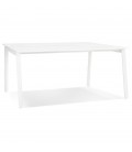 Table de réunion ou bureau bench AMADEUS SQUARE blanc 140x140 cm - 