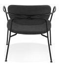 Fauteuil lounge design RIKA en tissu gris foncé - 