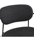 Fauteuil lounge design RIKA en tissu gris foncé - 