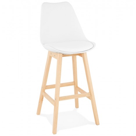 Tabouret de bar CAMILA blanc style scandinave - 