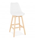 Tabouret de bar CAMILA blanc style scandinave - 