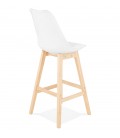 Tabouret de bar CAMILA blanc style scandinave - 