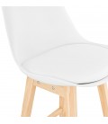 Tabouret de bar CAMILA blanc style scandinave - 