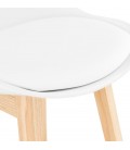 Tabouret de bar CAMILA blanc style scandinave - 