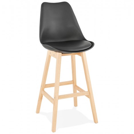 Tabouret de bar CAMILA noir style scandinave - 