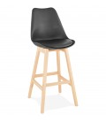 Tabouret de bar CAMILA noir style scandinave - 