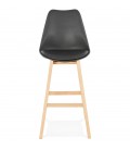 Tabouret de bar CAMILA noir style scandinave - 