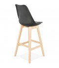 Tabouret de bar CAMILA noir style scandinave - 