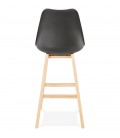 Tabouret de bar CAMILA noir style scandinave - 