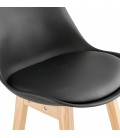 Tabouret de bar CAMILA noir style scandinave - 