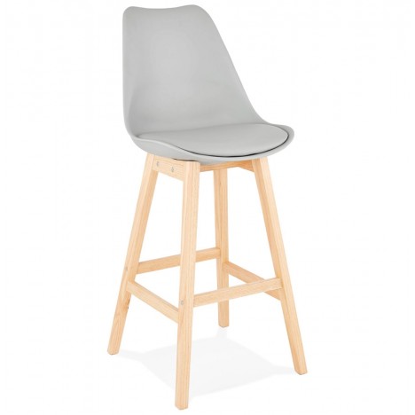 Tabouret de bar CAMILA gris style scandinave - 