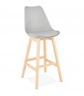 Tabouret de bar CAMILA gris style scandinave - 