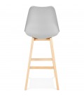 Tabouret de bar CAMILA gris style scandinave - 