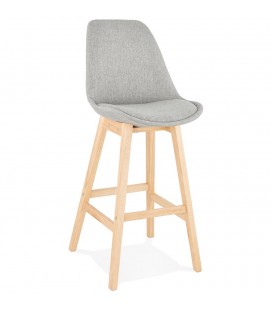 Tabouret de bar scandinave TERESA en tissu gris