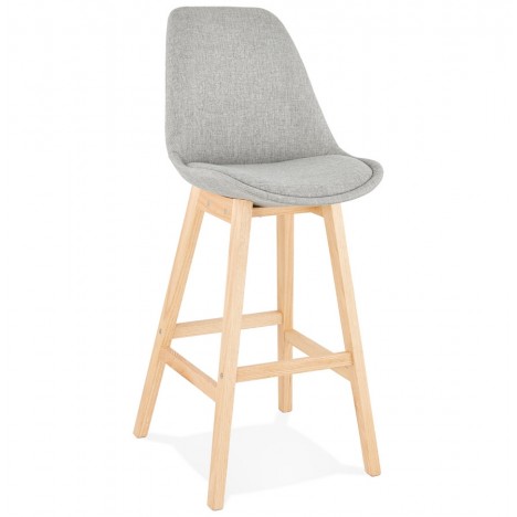 Tabouret de bar scandinave TERESA en tissu gris - 