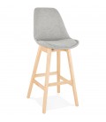 Tabouret de bar scandinave TERESA en tissu gris - 