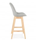 Tabouret de bar scandinave TERESA en tissu gris - 