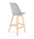 Tabouret de bar scandinave TERESA en tissu gris - 