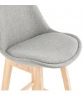 Tabouret de bar scandinave TERESA en tissu gris - 