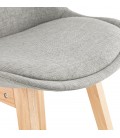 Tabouret de bar scandinave TERESA en tissu gris - 