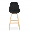 Tabouret de bar scandinave TERESA en tissu noir - 