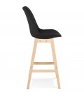 Tabouret de bar scandinave TERESA en tissu noir - 