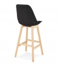 Tabouret de bar scandinave TERESA en tissu noir - 