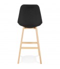 Tabouret de bar scandinave TERESA en tissu noir - 