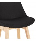 Tabouret de bar scandinave TERESA en tissu noir - 