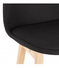 Tabouret de bar scandinave TERESA en tissu noir - 