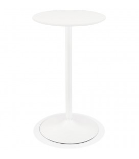 Table haute ronde IDALGO en bois et métal blanc diam. 60 cm