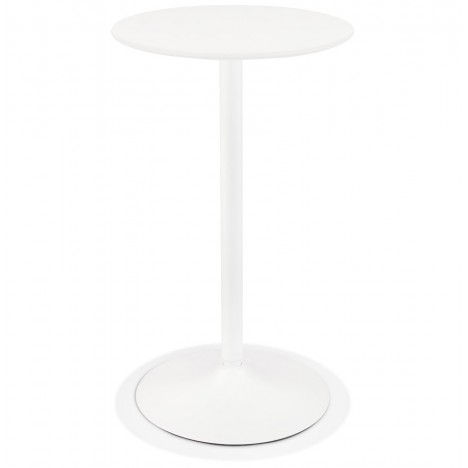 Table haute ronde IDALGO en bois et métal blanc diam. 60 cm - 