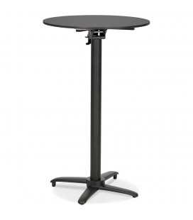 Table haute pliable PAXTON ronde noire diam. 68 cm