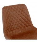 Chaise design TAICHI en microfibre brune et pieds en métal noir - 