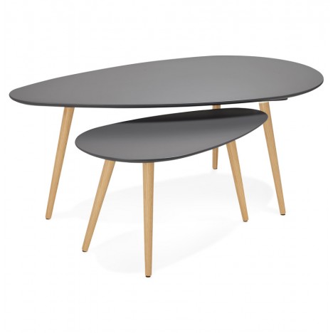 Tables gigognes design TETRYS grises foncées - 