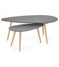 Tables gigognes design TETRYS grises foncées - 