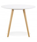 Table de cuisine ronde MIDY blanche style scandinave diam. 90 cm - 