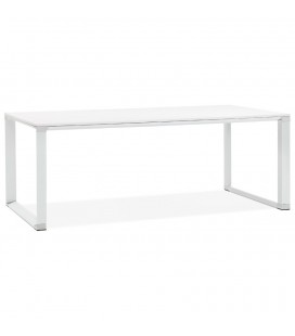 Grand bureau de direction droit XLINE en bois blanc 200x100 cm