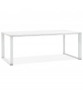 Grand bureau de direction droit XLINE en bois blanc 200x100 cm - 