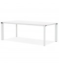 Table de réunion ou à manger design XLINE en bois blanc 200x100 cm - 