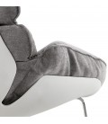 Fauteuil à bascule design CHILY gris clair en tissu - 