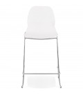 Tabouret snack mi-hauteur BERLIN MINI blanc empilable avec pied en métal chromé - 