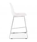 Tabouret snack mi-hauteur BERLIN MINI blanc empilable avec pied en métal chromé - 