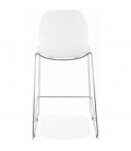 Tabouret snack mi-hauteur BERLIN MINI blanc empilable avec pied en métal chromé - 