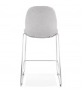 Tabouret snack mi-hauteur empilable FAKIR MINI en tissu gris clair et pied en métal chromé - 