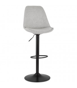 Tabouret réglable CAMPUS en tissu gris et pied noir