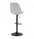 Tabouret réglable CAMPUS en tissu gris et pied noir - 