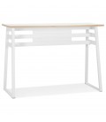 Table de bar haute NIKI bois et métal blanc 150x60 cm - 